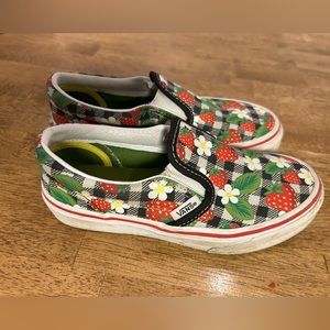 Vans Strawberry Gingham Slip On Girls 13.5